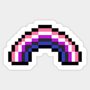 Pixel Rainbow Design in Gender Fluid Pride Flag Colors Sticker